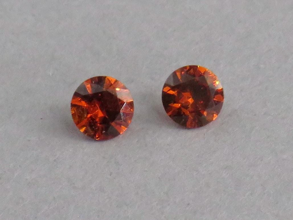 4.5mm Spessartine Garnet Round Pair | Mandarin Orange Spessartite | Tanzania | GS125 - Gem Enthusiast