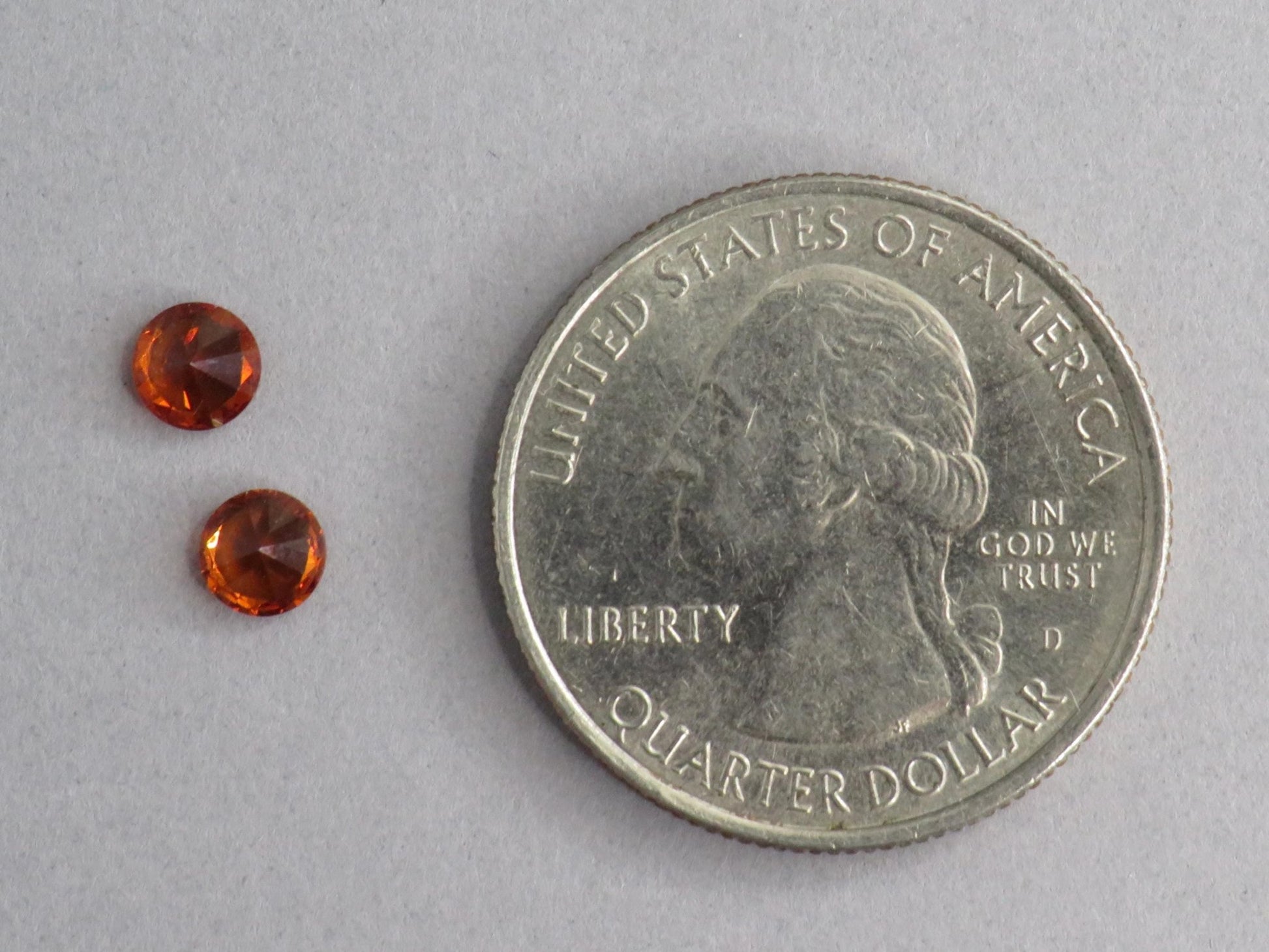 4.5mm Spessartine Garnet Round Pair | Mandarin Orange Spessartite | Tanzania | GS125 - Gem Enthusiast