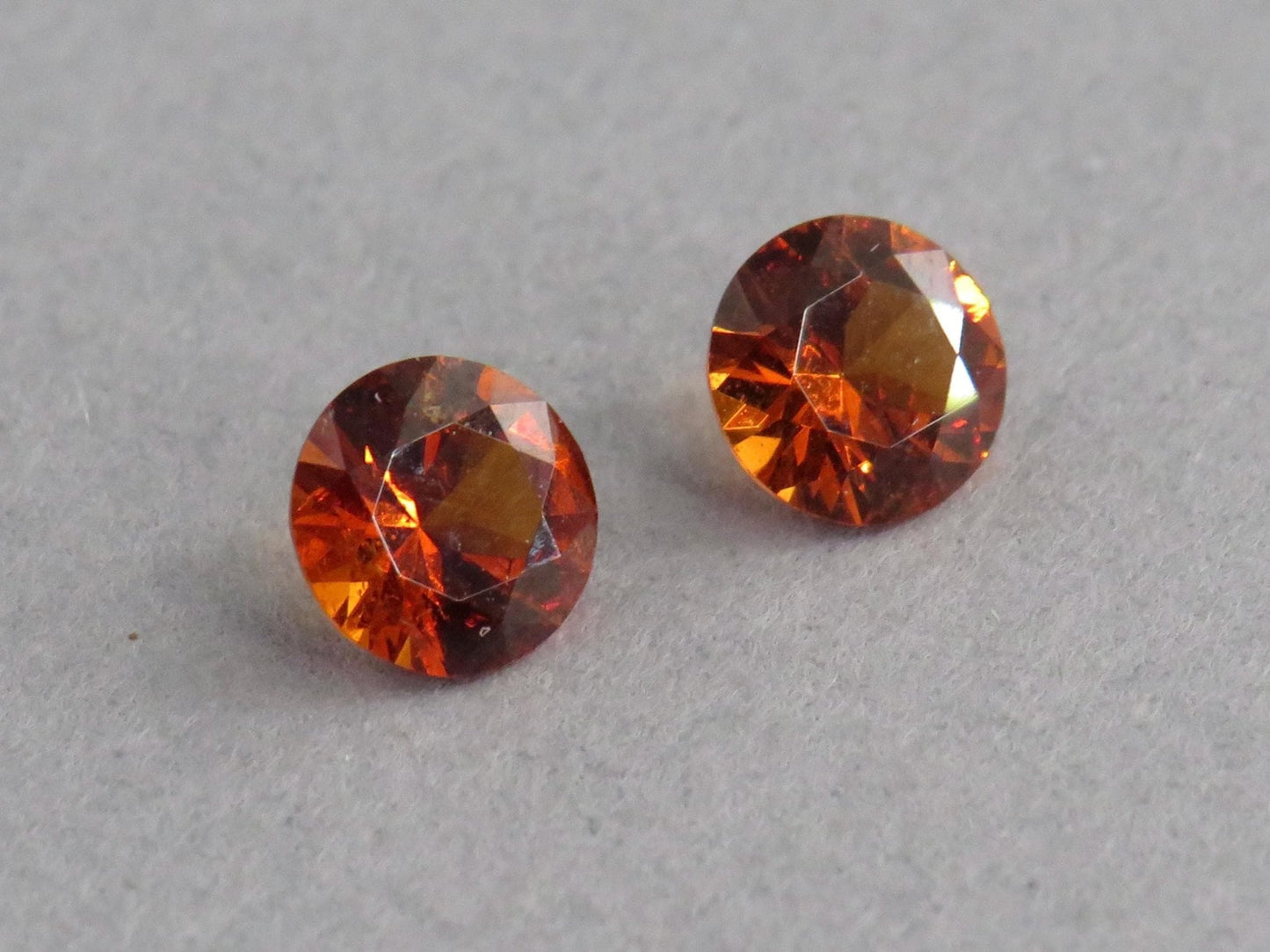 4.5mm Spessartine Garnet Round Pair | Mandarin Orange Spessartite | Tanzania | GS125 - Gem Enthusiast
