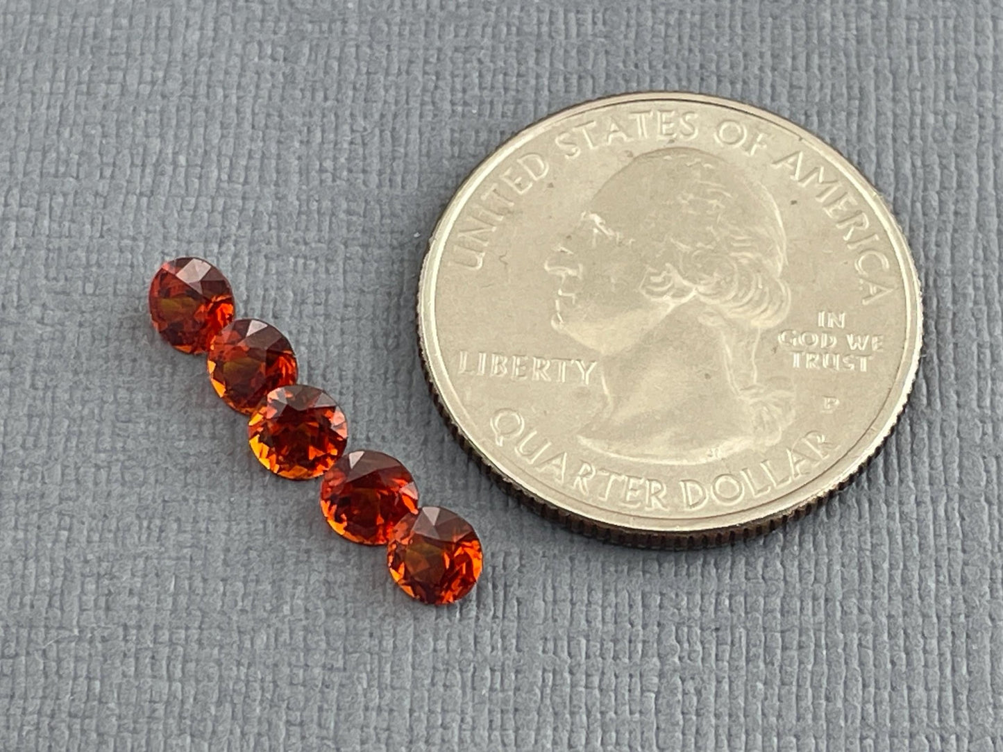 4.5mm Spessartine Garnet Round | Per Stone | Mandarin Orange - Gem Enthusiast