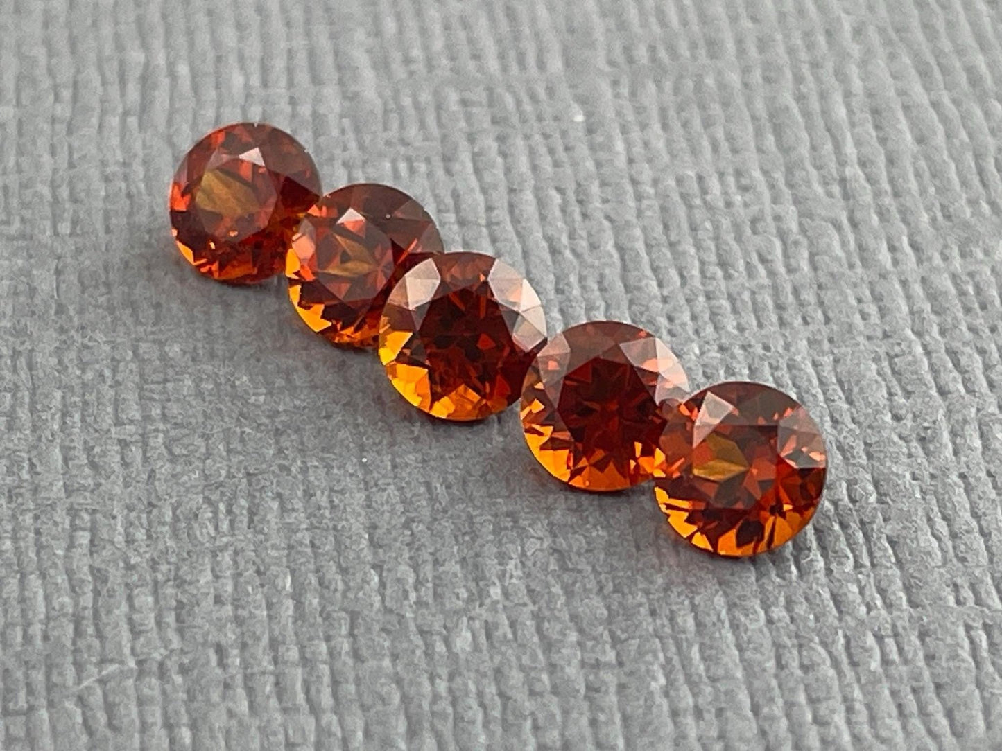 4.5mm Spessartine Garnet Round | Per Stone | Mandarin Orange | Loose Natural Gemstones - Gem Enthusiast