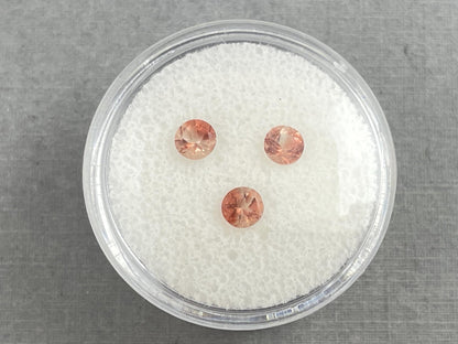 4mm Oregon Sunstone Lot | Red with Schiller and Zoning | Faceted Round Gemstones | OSF198 - Oregon Sunstone - Gem Enthusiast