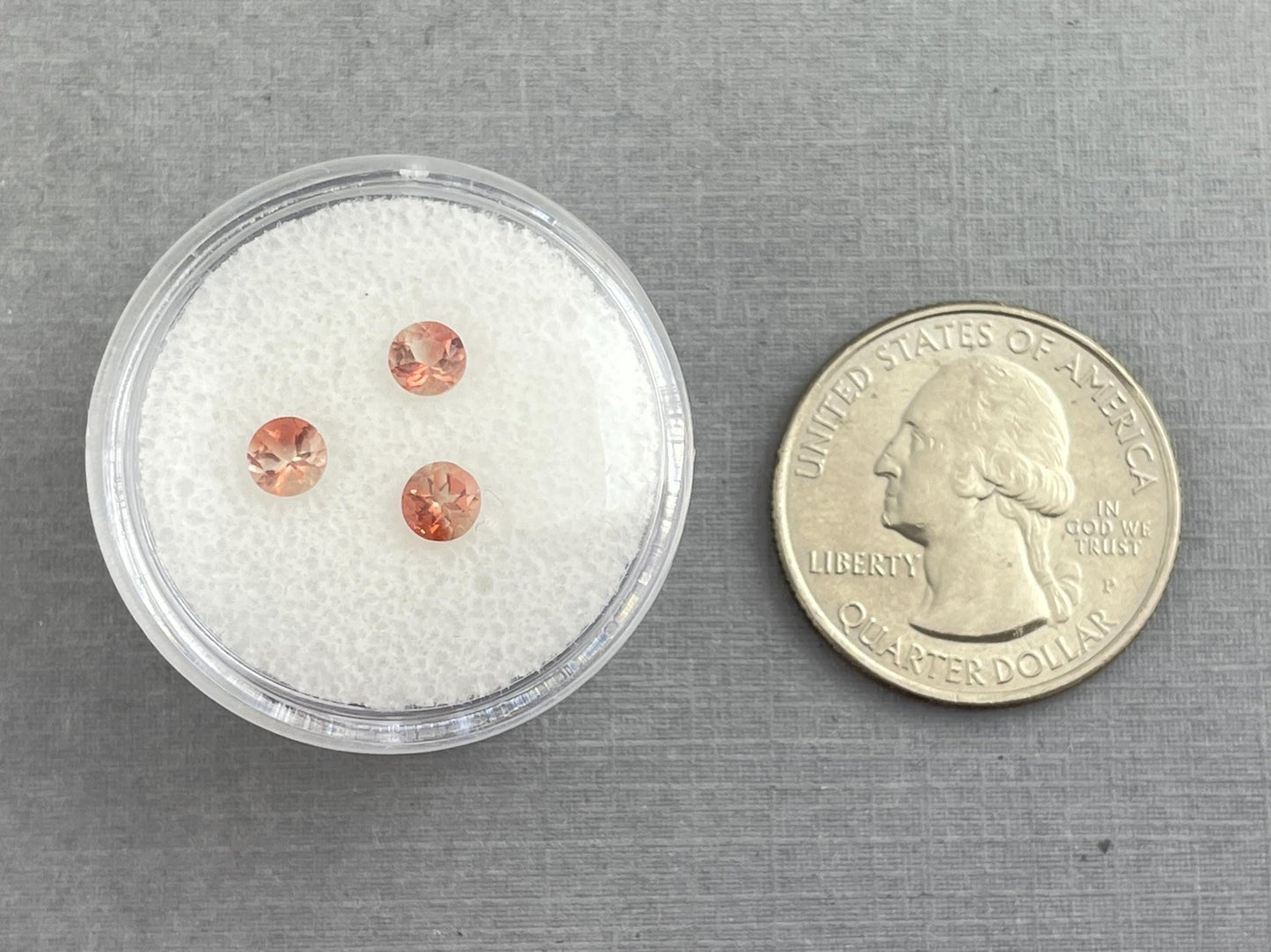 4mm Oregon Sunstone Lot | Red with Schiller and Zoning | Faceted Round Gemstones | OSF198 - Oregon Sunstone - Gem Enthusiast