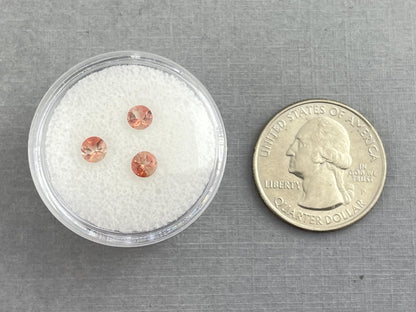 4mm Oregon Sunstone Lot | Red with Schiller and Zoning | Faceted Round Gemstones | OSF198 - Oregon Sunstone - Gem Enthusiast