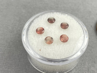 4mm Oregon Sunstone Lot | Red with Zoning and Striations | Faceted Round Gemstones | OSF220 - Oregon Sunstone - Gem Enthusiast