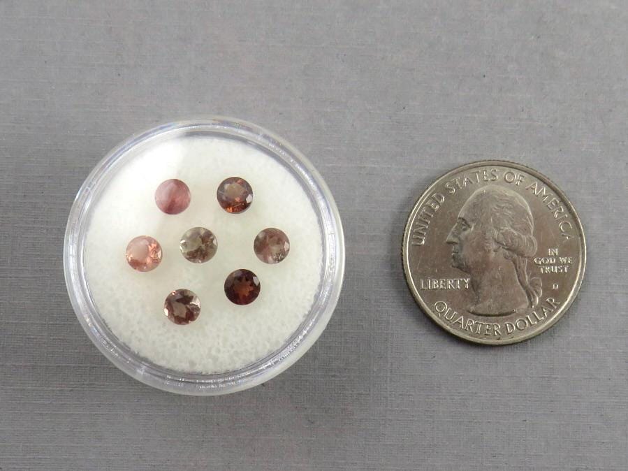 4mm Oregon Sunstone Lot | Red with Zoning and Striations | Faceted Round Gemstones | OSF233 - Gem Enthusiast