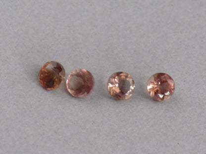 4mm Oregon Sunstone Lot | Red with Zoning and Striations | Faceted Round Gemstones | OSF248 - Gem Enthusiast