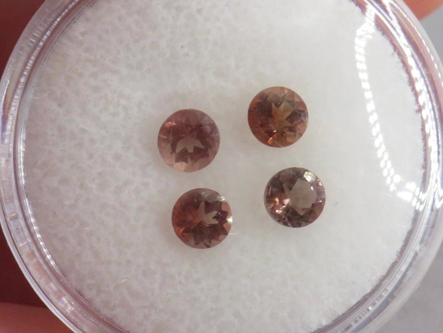 4mm Oregon Sunstone Lot | Red with Zoning and Striations | Faceted Round Gemstones | OSF248 - Gem Enthusiast
