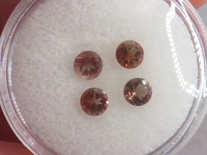 4mm Oregon Sunstone Lot | Red with Zoning and Striations | Faceted Round Gemstones | OSF248 - Gem Enthusiast