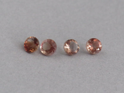 4mm Oregon Sunstone Lot | Red with Zoning and Striations | Faceted Round Gemstones | OSF248 - Gem Enthusiast