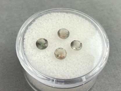4mm Oregon Sunstone Round Lot | Soft Green Peach Bi - color | OSF201 - Oregon Sunstone - Gem Enthusiast