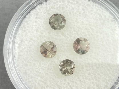 4mm Oregon Sunstone Round Lot | Soft Green Peach Bi - color | OSF201 - Oregon Sunstone - Gem Enthusiast