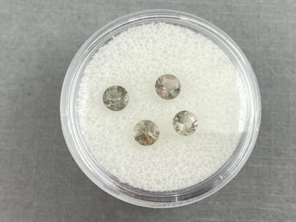 4mm Oregon Sunstone Round Lot | Soft Green Peach Bi - color | OSF201 - Oregon Sunstone - Gem Enthusiast