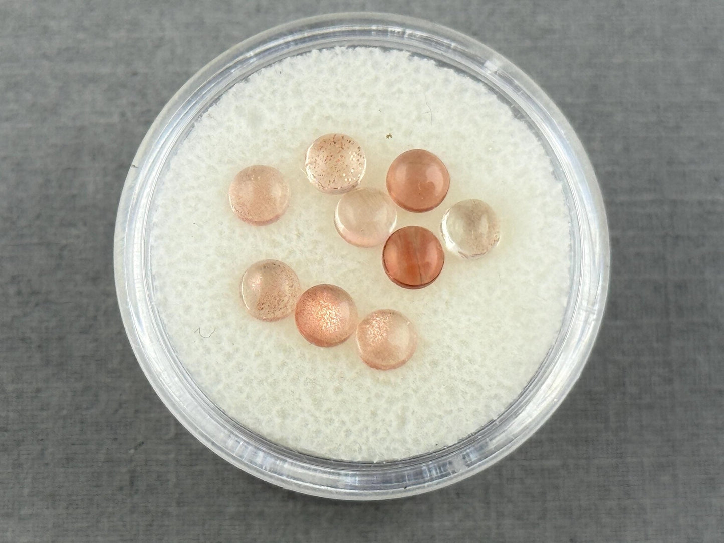 4mm Oregon Sunstones Round Cabochon Lot | 9 Stones | OSC305 - Oregon Sunstone - Gem Enthusiast