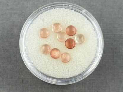 4mm Oregon Sunstones Round Cabochon Lot | 9 Stones | OSC305 - Oregon Sunstone - Gem Enthusiast