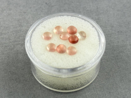 4mm Oregon Sunstones Round Cabochon Lot | 9 Stones | OSC305 - Oregon Sunstone - Gem Enthusiast
