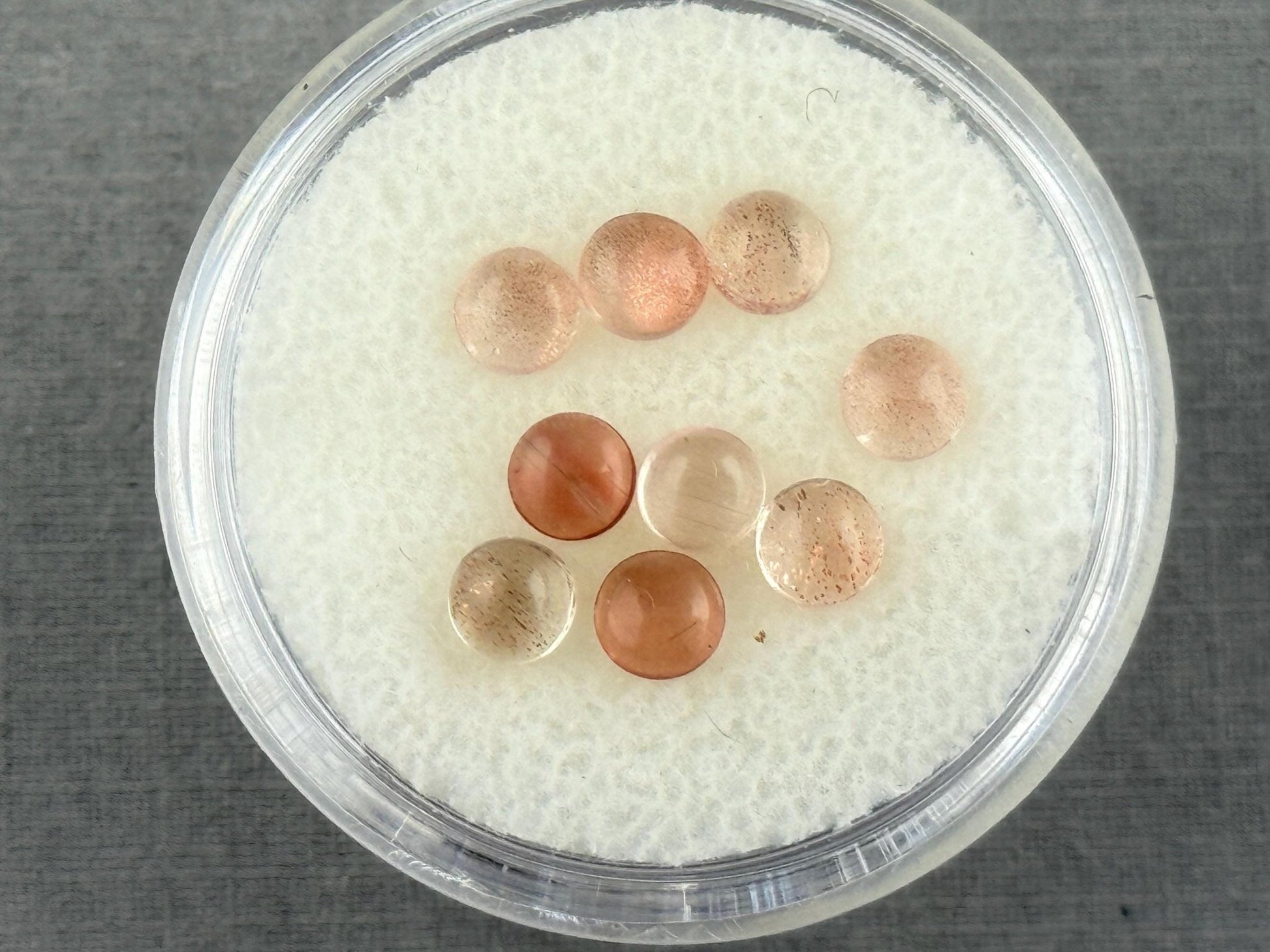 4mm Oregon Sunstones Round Cabochon Lot | 9 Stones | OSC305 - Oregon Sunstone - Gem Enthusiast