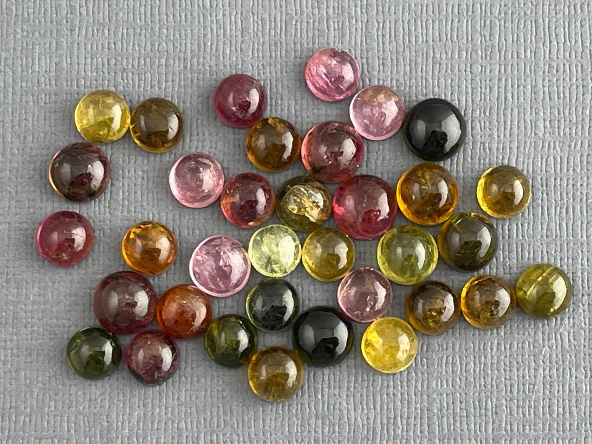5 - 6mm Tourmaline Cabochons | Multi - Color | 41 carats | TO223 - Gem Enthusiast