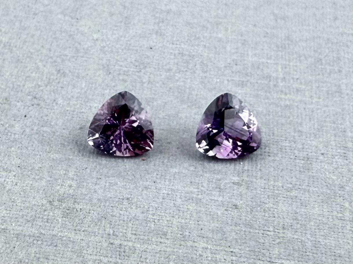 5.5mm Arizona Amethyst Trillion Pair: Ethically Sourced from the Four Peaks Mine | AZ204 - Gem Enthusiast