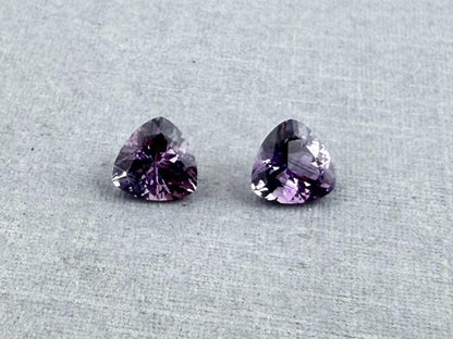 5.5mm Arizona Amethyst Trillion Pair: Ethically Sourced from the Four Peaks Mine | AZ204 - Gem Enthusiast