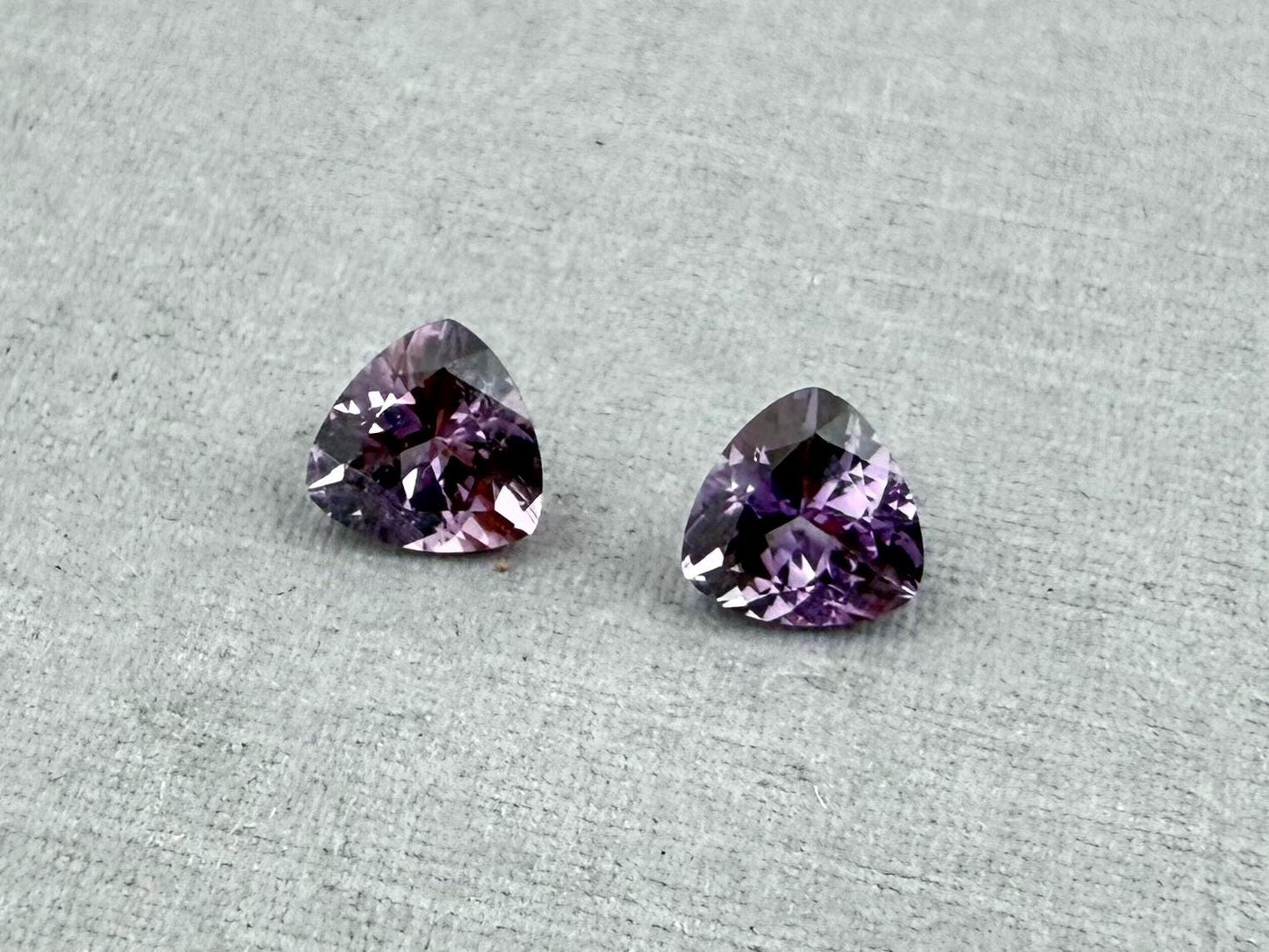 5.5mm Arizona Amethyst Trillion Pair: Ethically Sourced from the Four Peaks Mine | AZ204 - Gem Enthusiast