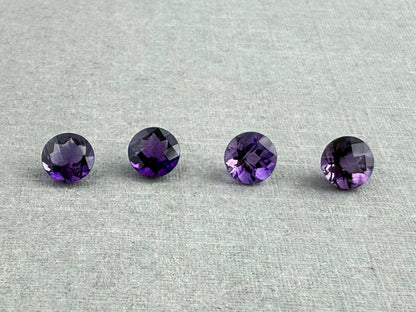 5mm Arizona Amethyst Checkerboard Faceted Gemstone | Ethically Sourced - Arizona Amethyst - Gem Enthusiast