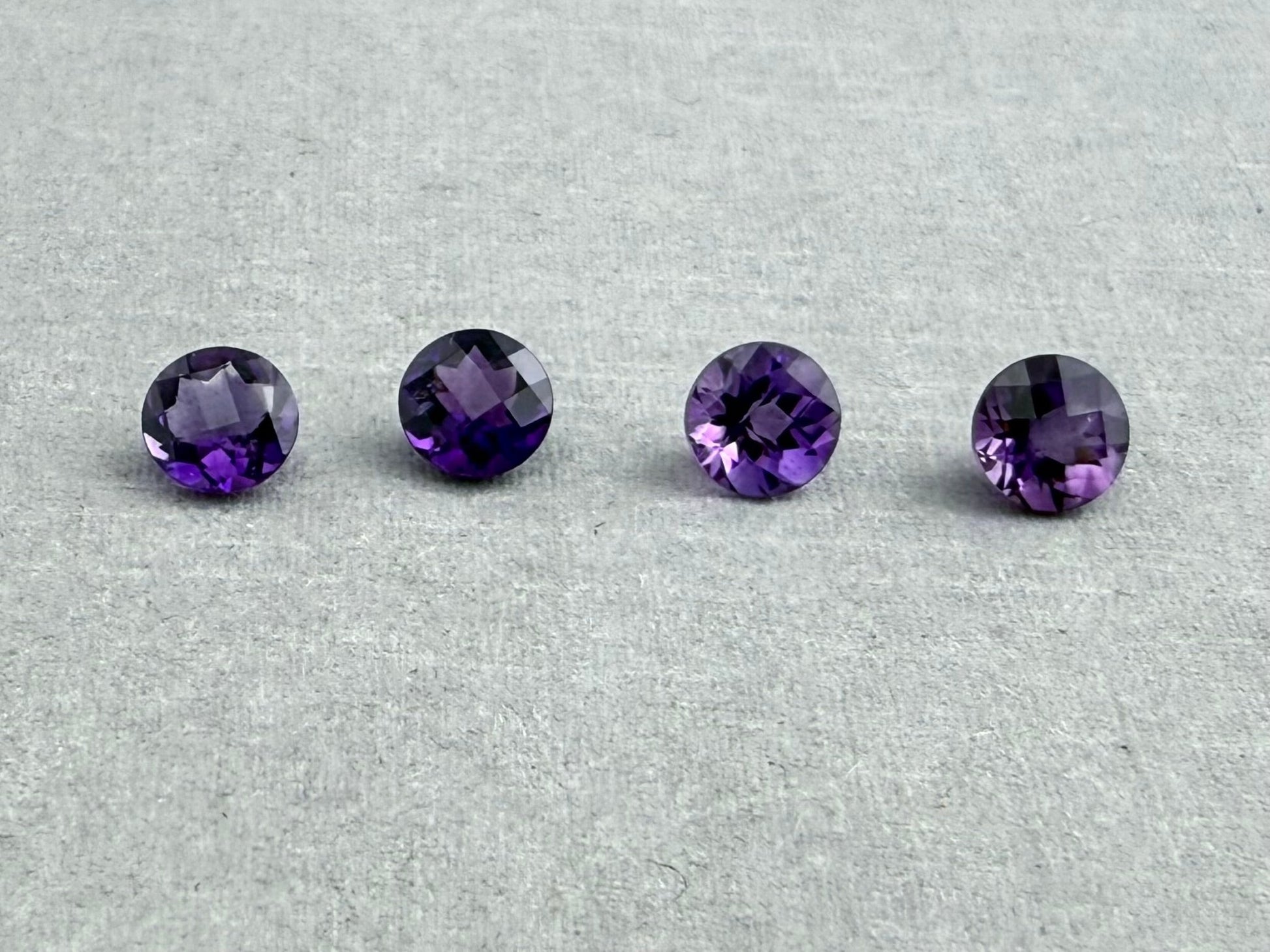 5mm Arizona Amethyst Checkerboard Faceted Gemstone | Ethically Sourced - Arizona Amethyst - Gem Enthusiast