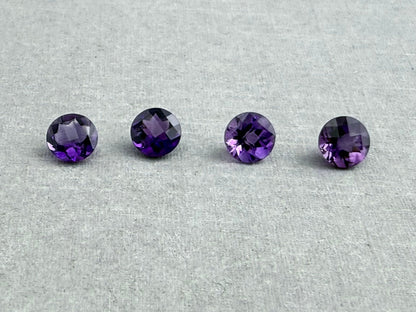 5mm Arizona Amethyst Checkerboard Faceted Gemstone | Ethically Sourced - Arizona Amethyst - Gem Enthusiast