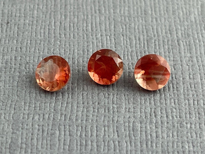 5mm Oregon Sunstone Lot | Red with Schiller and Zoning | Faceted Round Gemstones | OSF205 - Oregon Sunstone - Gem Enthusiast