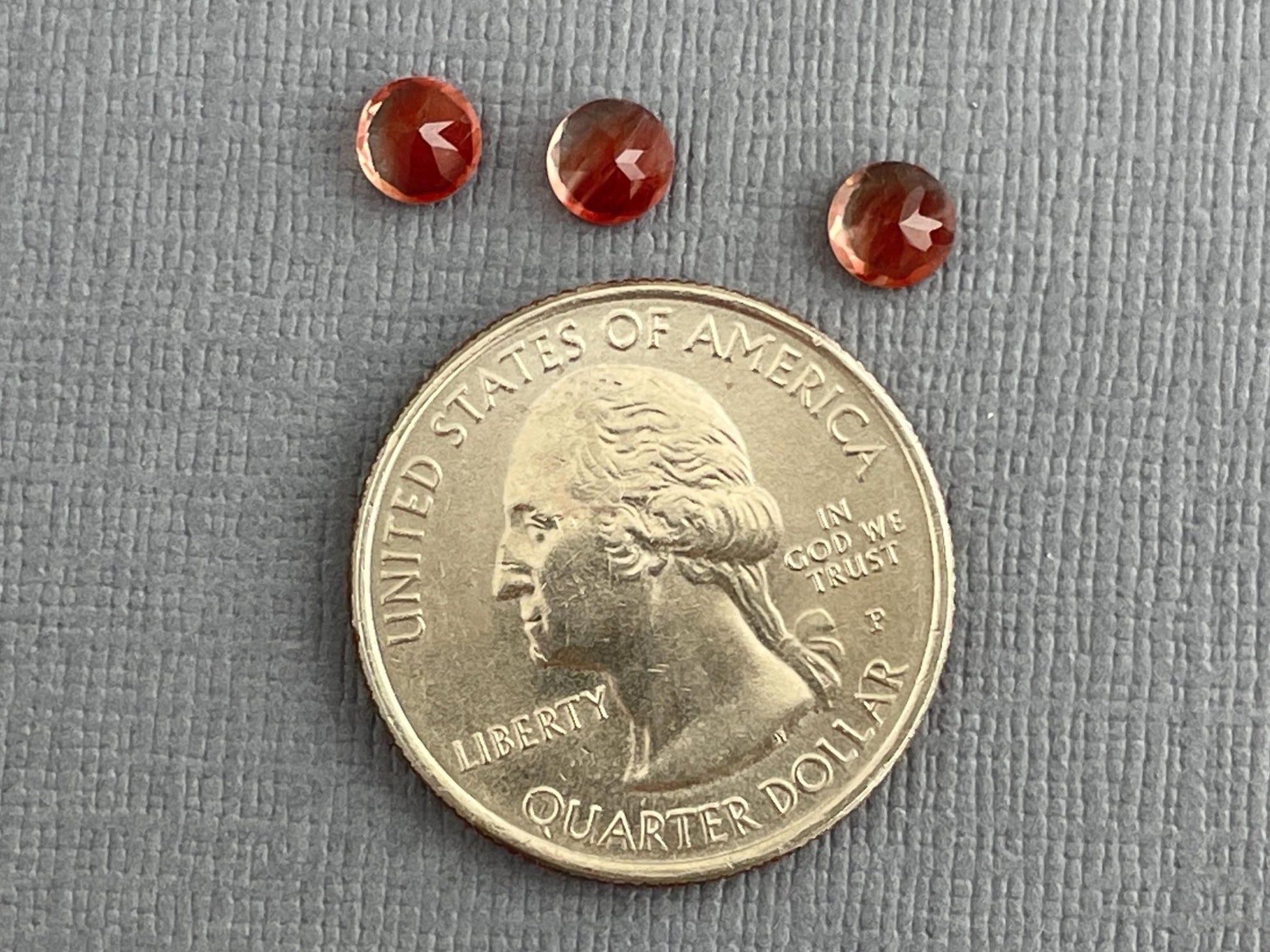 5mm Oregon Sunstone Lot | Red with Schiller and Zoning | Faceted Round Gemstones | OSF205 - Oregon Sunstone - Gem Enthusiast