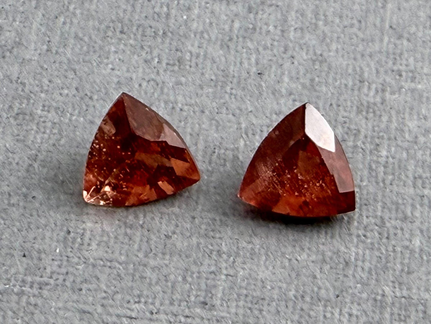 5mm Oregon Sunstone Pair | Ethically Sourced Gemstones | Triangle Shape | OSF229 - Gem Enthusiast