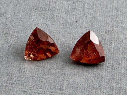 5mm Oregon Sunstone Pair | Ethically Sourced Gemstones | Triangle Shape | OSF229 - Gem Enthusiast
