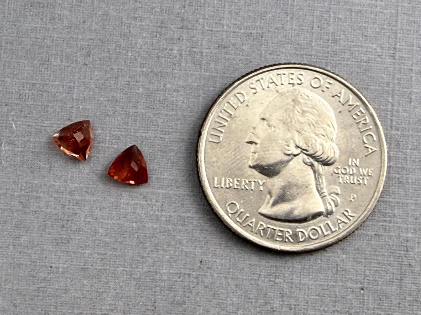 5mm Oregon Sunstone Pair | Ethically Sourced Gemstones | Triangle Shape | OSF229 - Gem Enthusiast