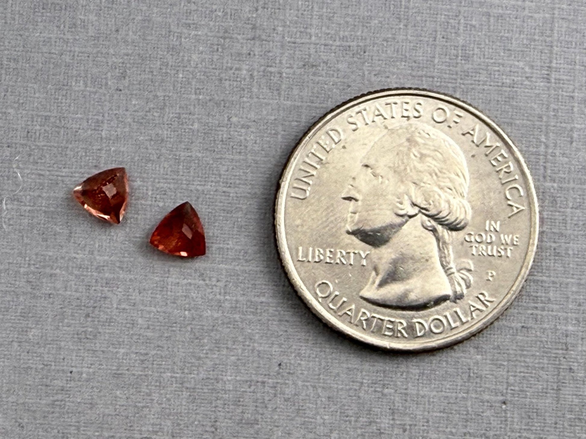 5mm Oregon Sunstone Pair | Ethically Sourced Gemstones | Triangle Shape | OSF229 - Gem Enthusiast