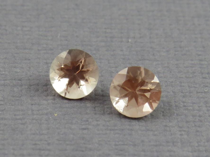 5mm Oregon Sunstone Round Peach Pair | Ethically Sourced Gemstones | OSF207 - Gem Enthusiast
