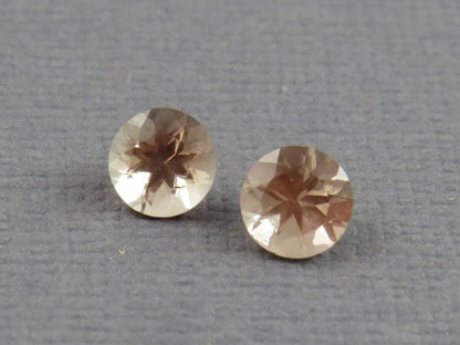 5mm Oregon Sunstone Round Peach Pair | Ethically Sourced Gemstones | OSF207 - Gem Enthusiast