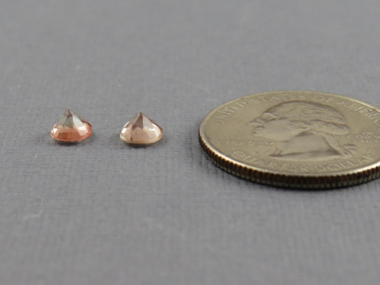 5mm Oregon Sunstone Round Peach Pair | Ethically Sourced Gemstones | OSF207 - Gem Enthusiast