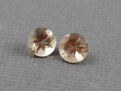 5mm Oregon Sunstone Round Peach Pair | Ethically Sourced Gemstones | OSF207 - Gem Enthusiast