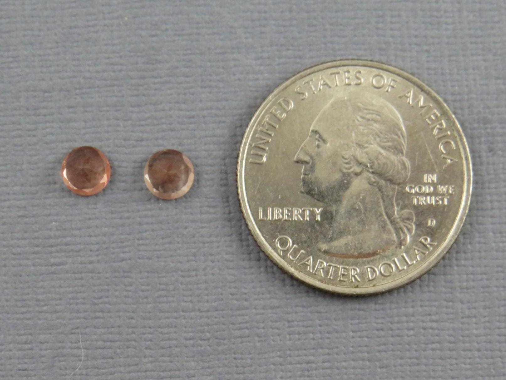 5mm Oregon Sunstone Round Peach Pair | Ethically Sourced Gemstones | OSF207 - Gem Enthusiast