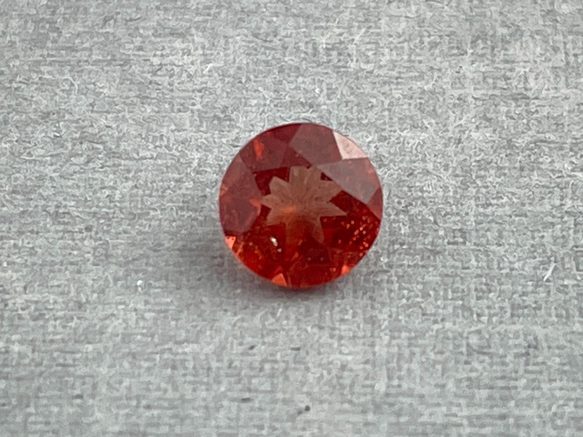 5mm Red Oregon Sunstone Round Faceted Gemstone | Ethically Sourced | Mined in the USA | OSF218 - Oregon Sunstone - Gem Enthusiast