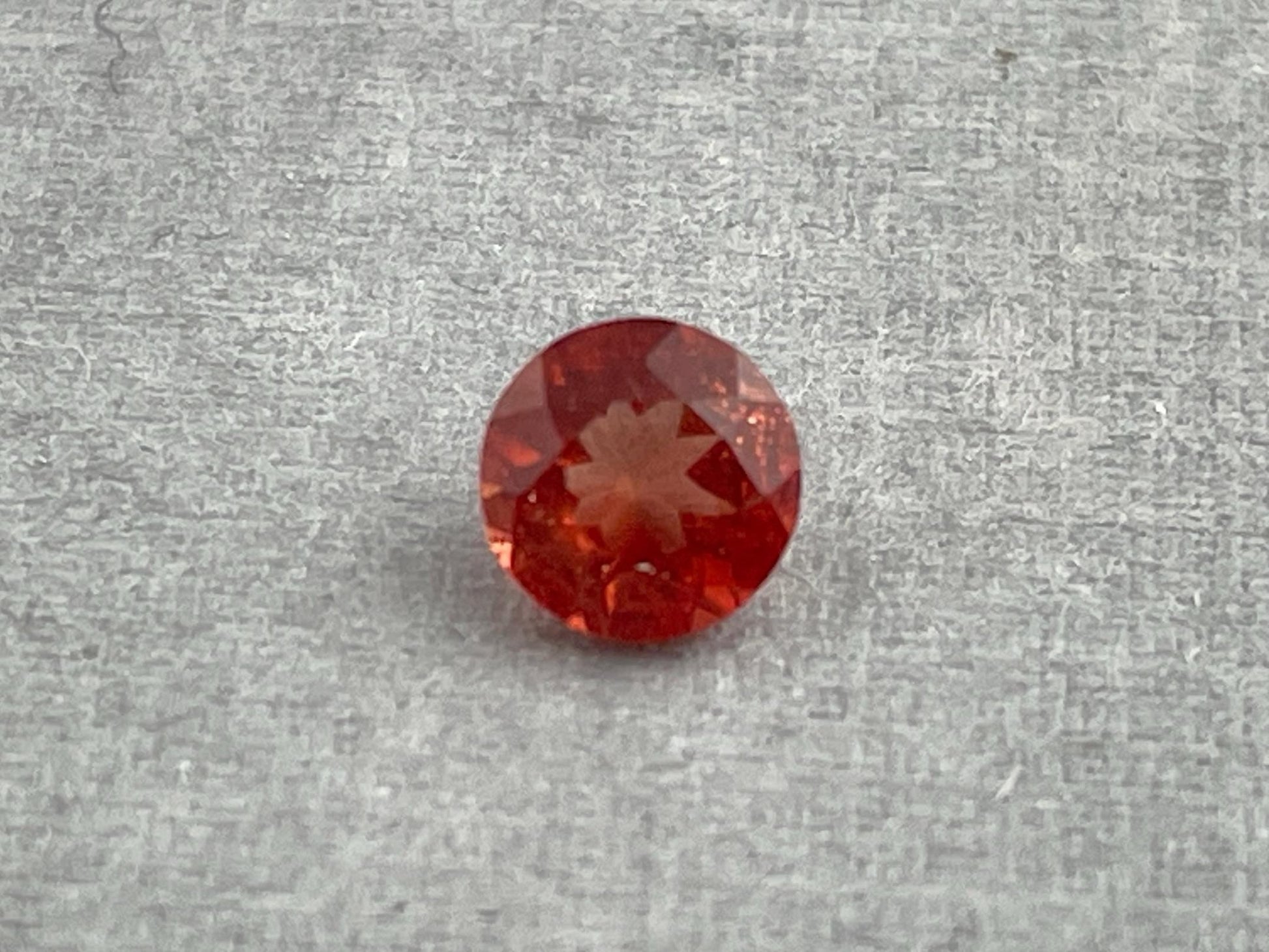 5mm Red Oregon Sunstone Round Faceted Gemstone | Ethically Sourced | Mined in the USA | OSF218 - Oregon Sunstone - Gem Enthusiast