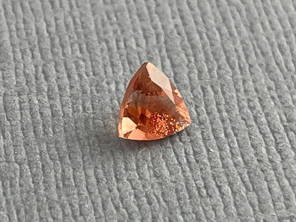 5mm Red Oregon Sunstone Trillion Gemstone with Schiller | .45 carats | OSF208 - Oregon Sunstone - Gem Enthusiast