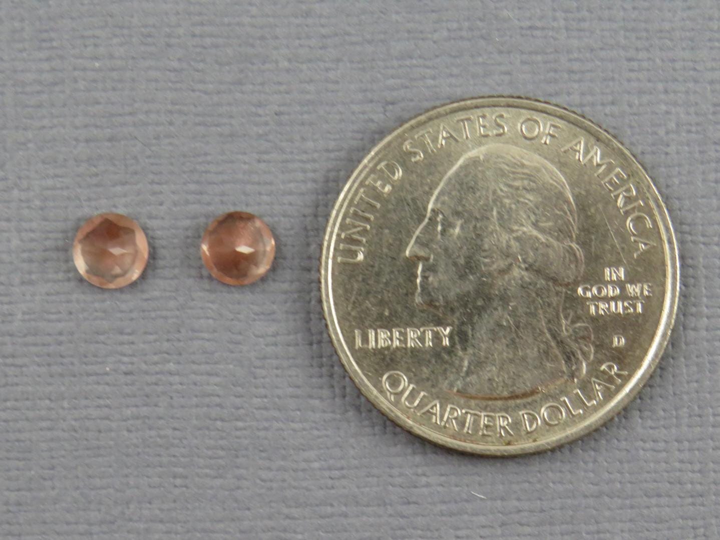 5mm Round Oregon Sunstone Pair | Ethically Sourced Gemstones | OSF234 - Gem Enthusiast
