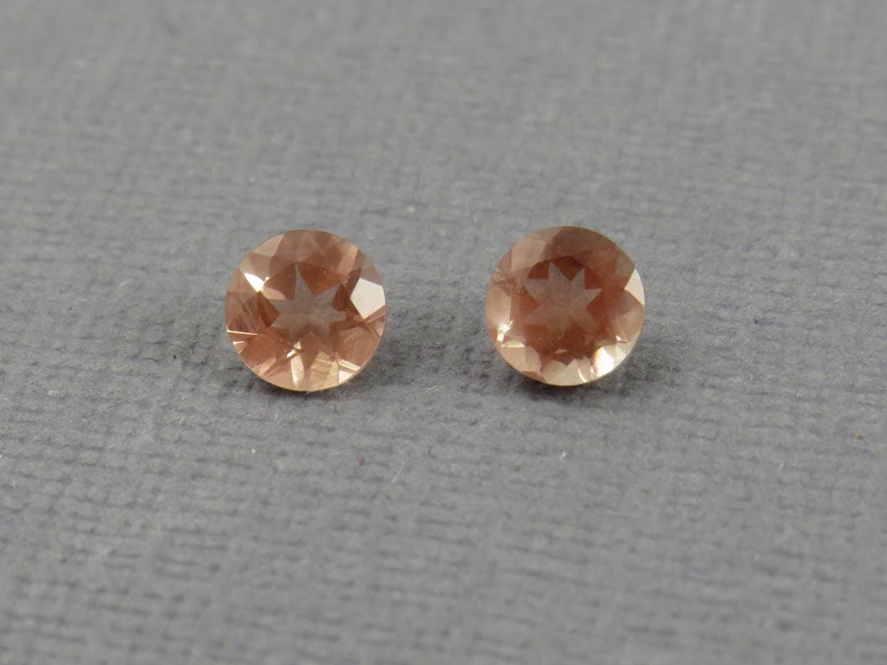 5mm Round Oregon Sunstone Pair | Ethically Sourced Gemstones | OSF234 - Gem Enthusiast