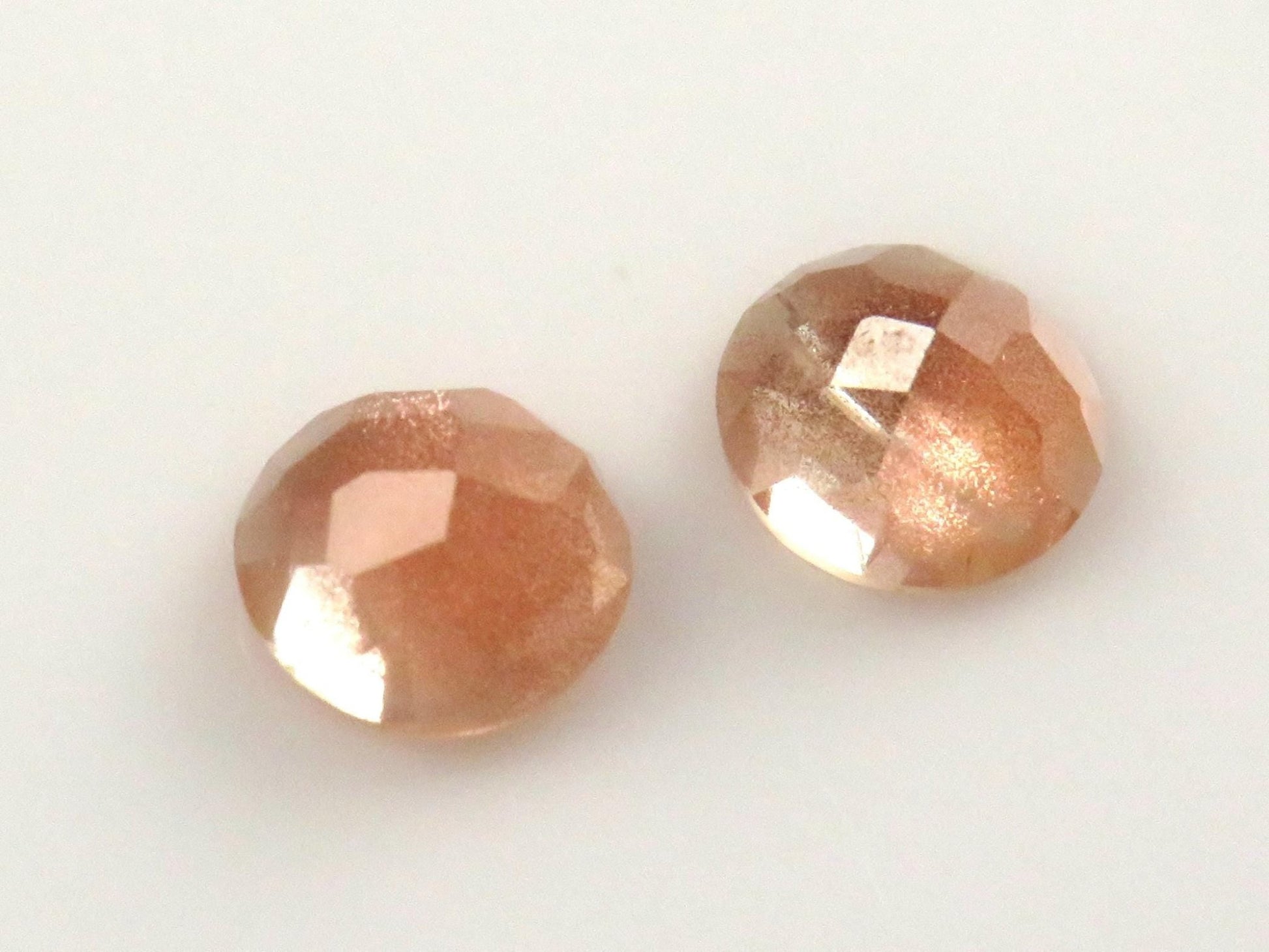 6mm Oregon Sunstone Rose Cut Round Pair | 1.38ct | Sun Crystal Mine, Oregon USA | OSR147 - Gem Enthusiast