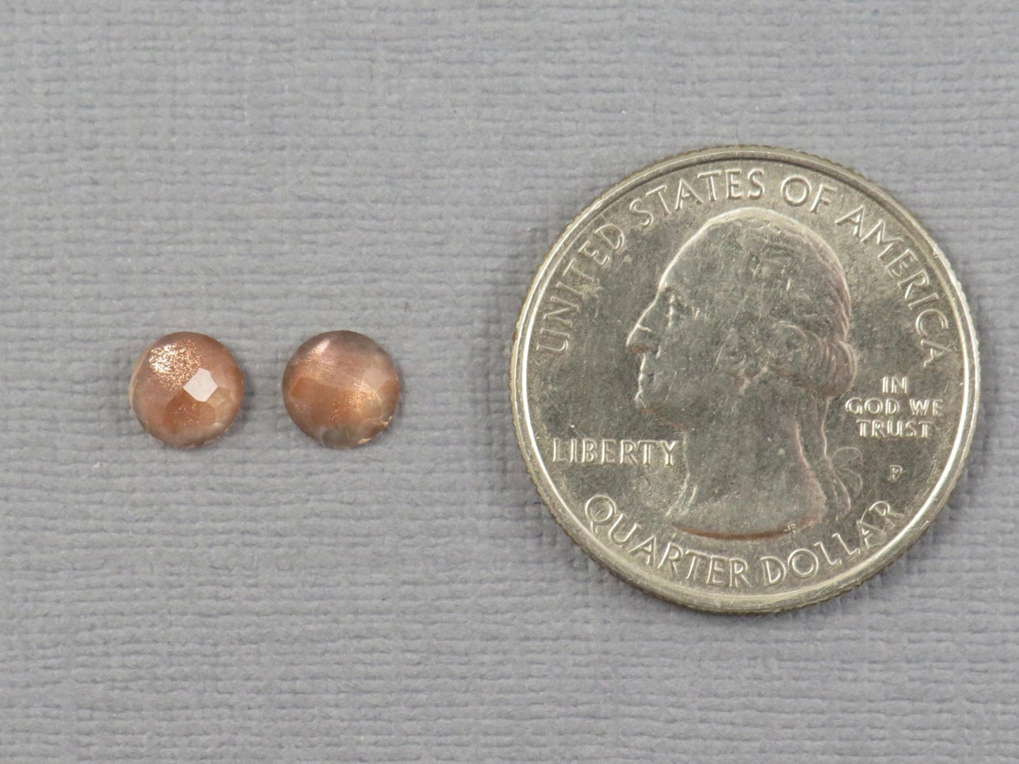 6mm Oregon Sunstone Rose Cut Round Pair | 1.38ct | Sun Crystal Mine, Oregon USA | OSR147 - Gem Enthusiast