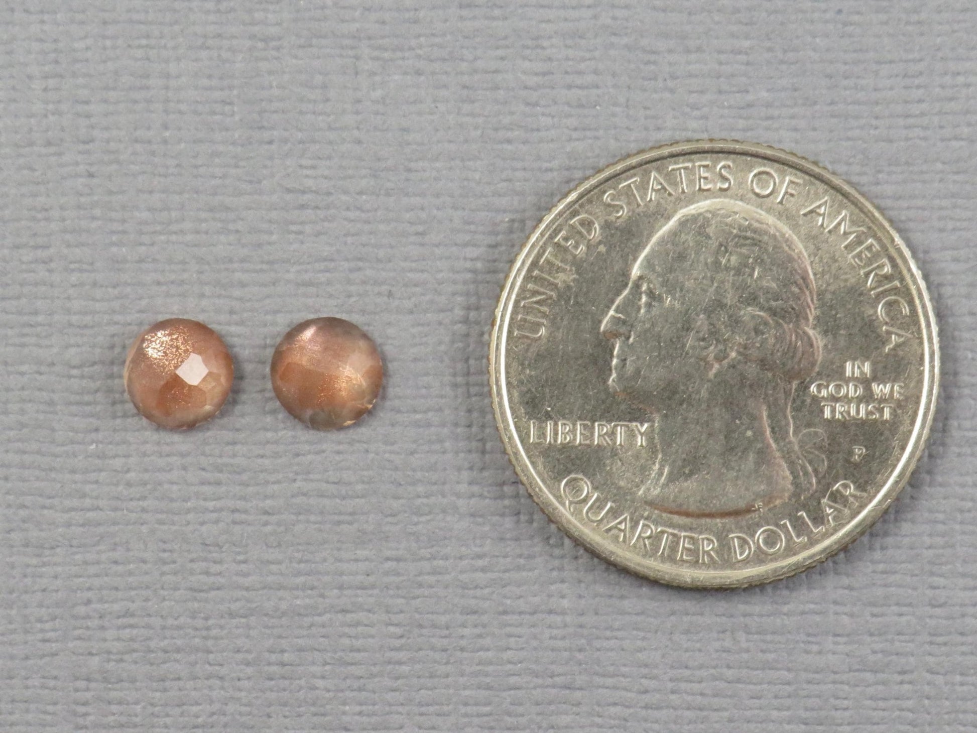 6mm Oregon Sunstone Rose Cut Round Pair | 1.38ct | Sun Crystal Mine, Oregon USA | OSR147 - Gem Enthusiast