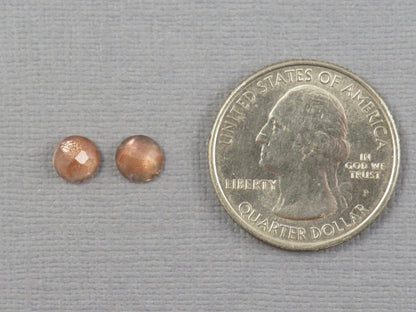 6mm Oregon Sunstone Rose Cut Round Pair | 1.38ct | Sun Crystal Mine, Oregon USA | OSR147 - Gem Enthusiast