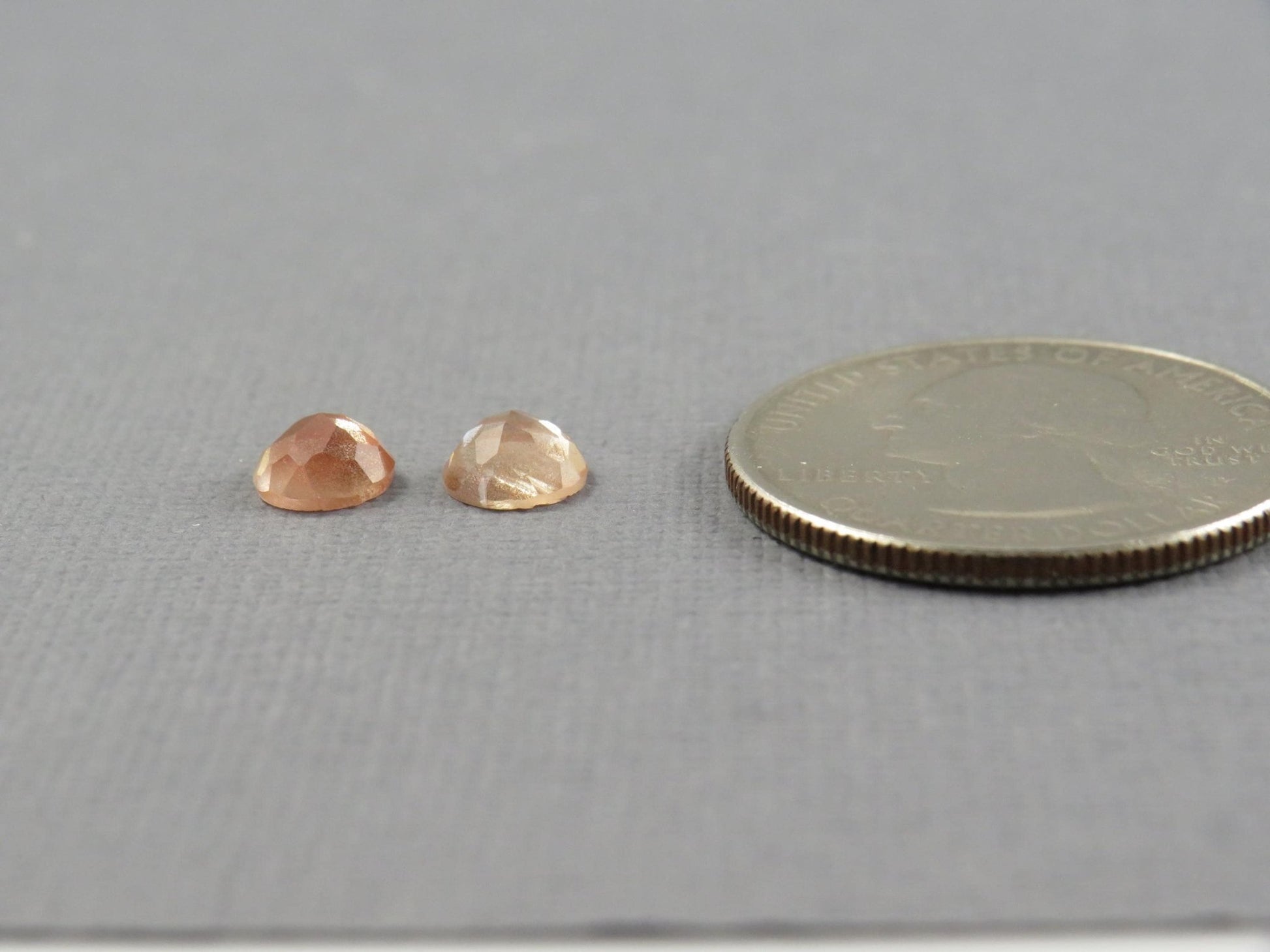 6mm Oregon Sunstone Rose Cut Round Pair | 1.38ct | Sun Crystal Mine, Oregon USA | OSR147 - Gem Enthusiast