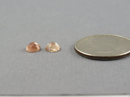 6mm Oregon Sunstone Rose Cut Round Pair | 1.38ct | Sun Crystal Mine, Oregon USA | OSR147 - Gem Enthusiast